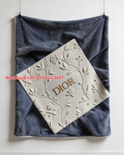 Miss Dior Black Floral Perfume Flannel Sofa Throw Blanket D240